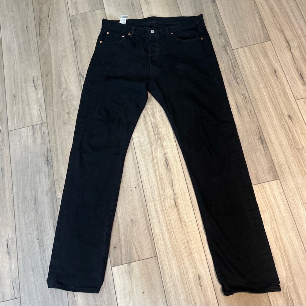 Vintage Levi’s 501 Jeans Original Fit Black Extra Long Tall Men 40x35 2004